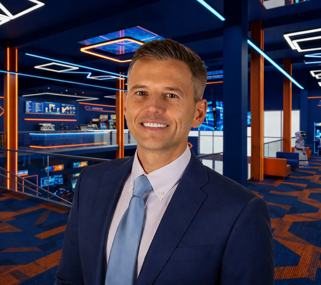 Maksim Godovykh in a family entertainment environment